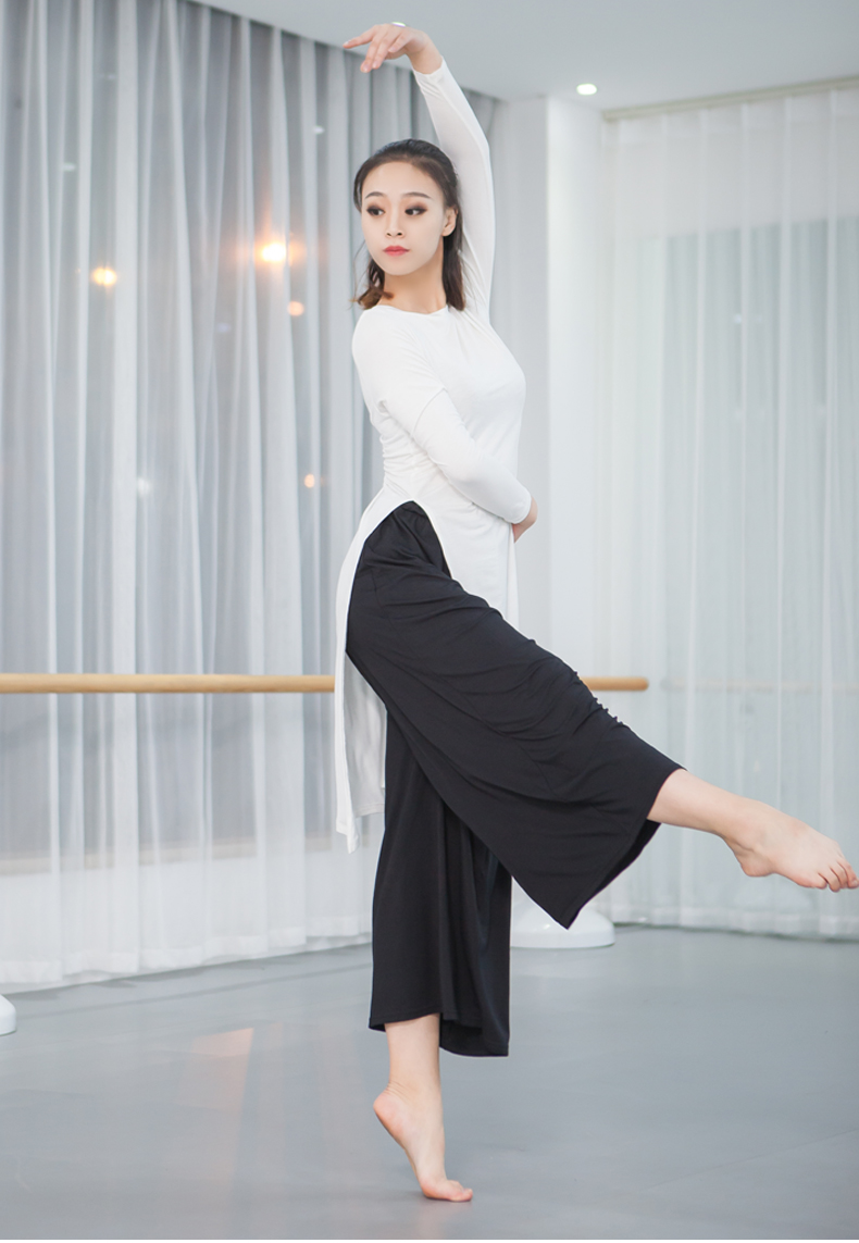 芭尔乐现代舞裤子高腰宽松女阔腿舞蹈裤4401668