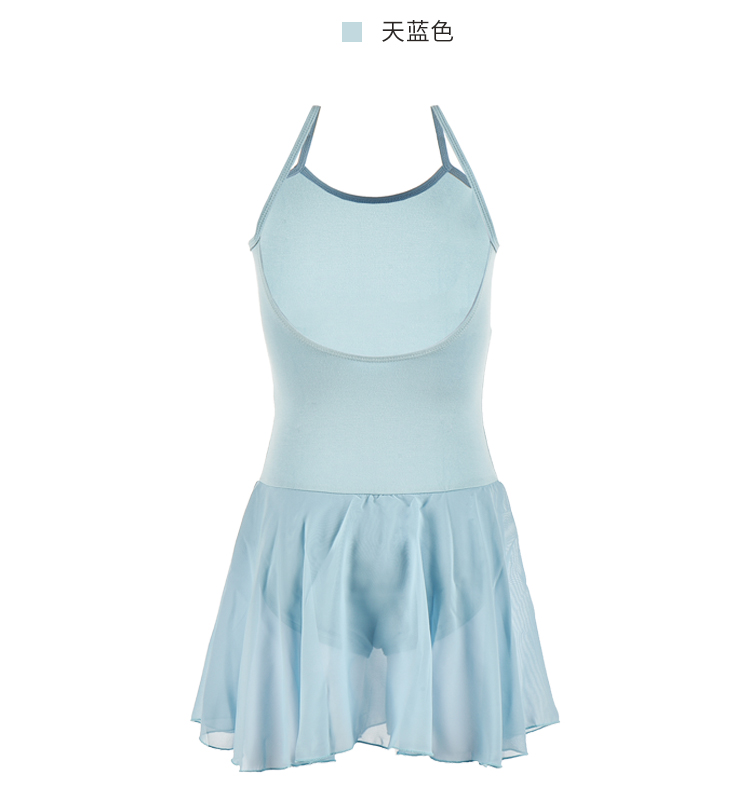 儿童芭蕾舞练功服吊带裙式连体服0100054
