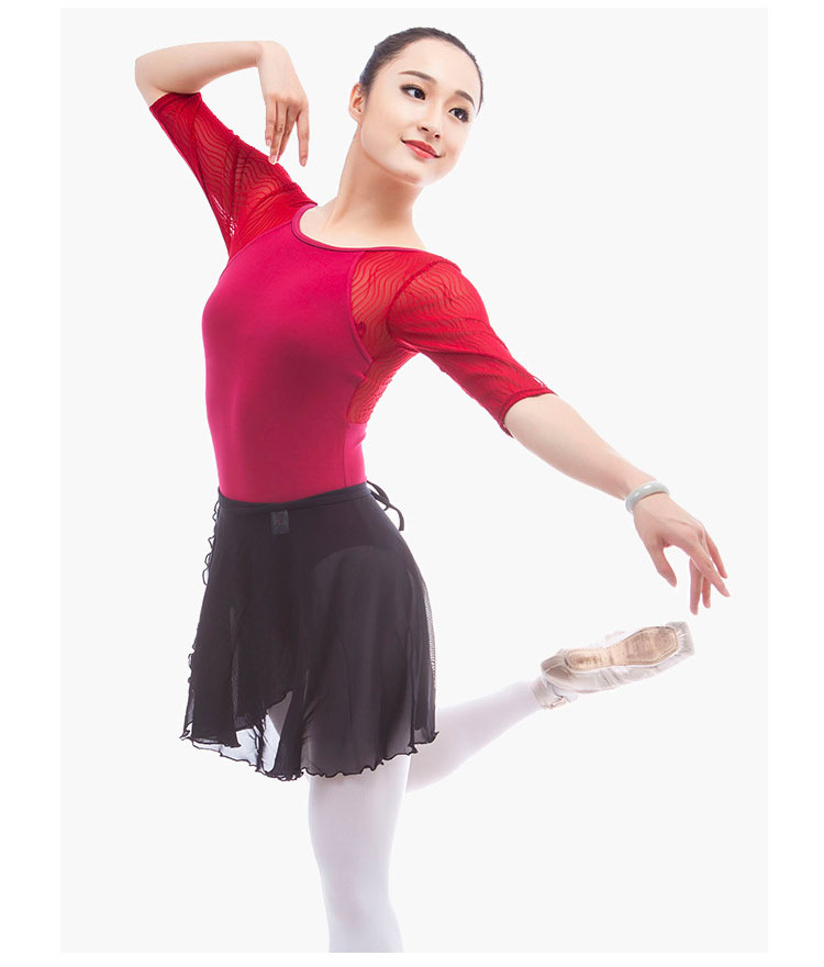 舞蹈服芭蕾连体服练功服女成人中袖01B0007