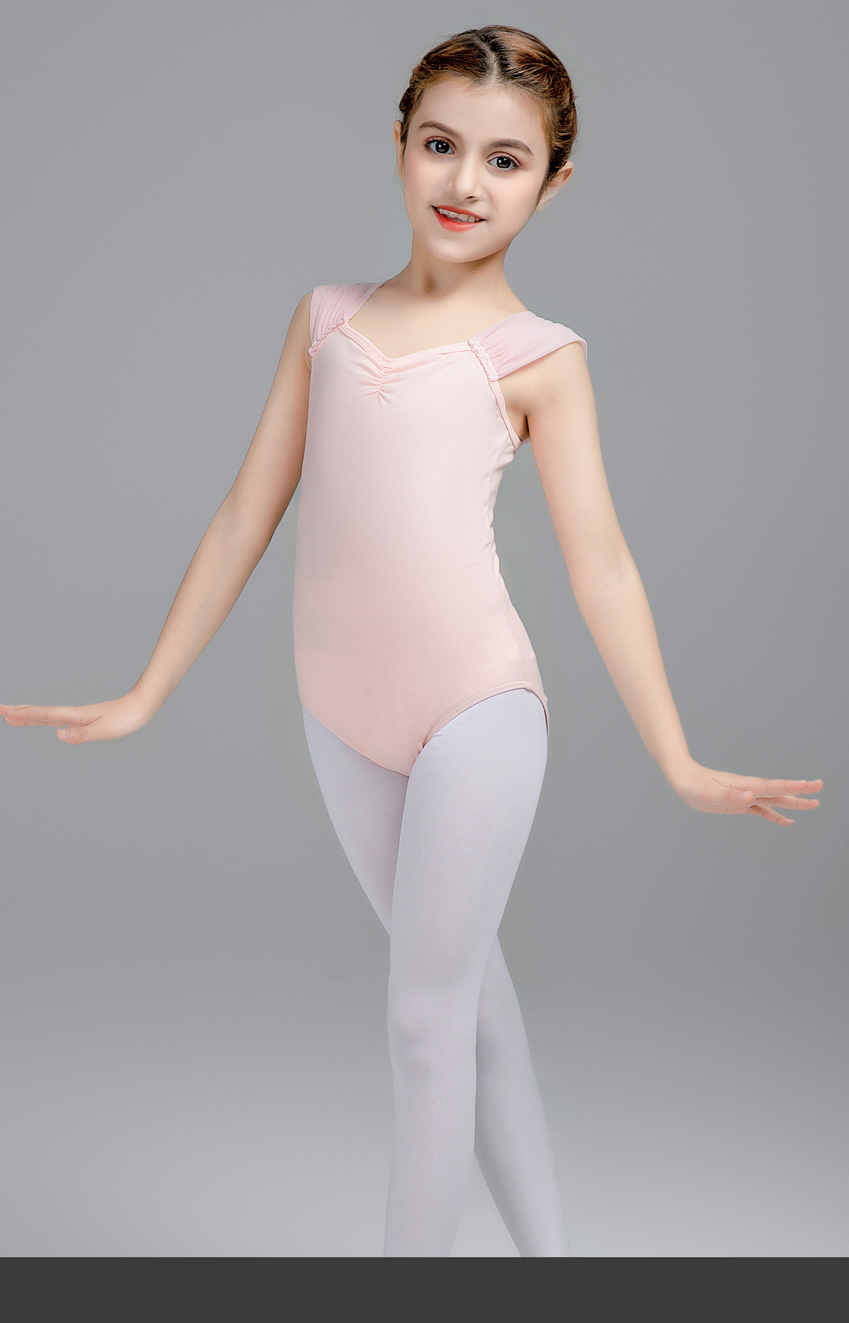 新款儿童体操服网纱无袖练功服女0302206