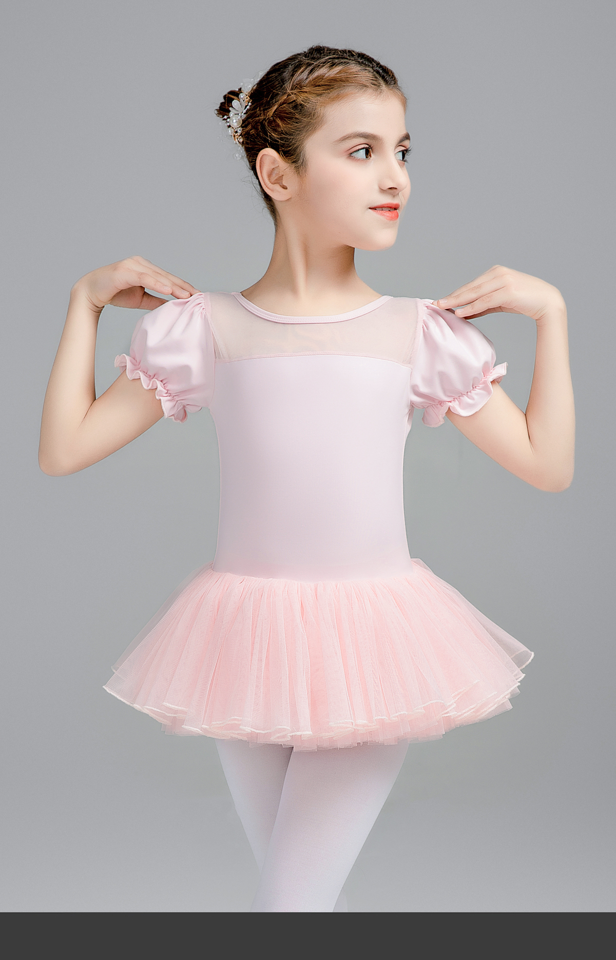 儿童舞蹈服女童练功服女孩夏季短袖0302209