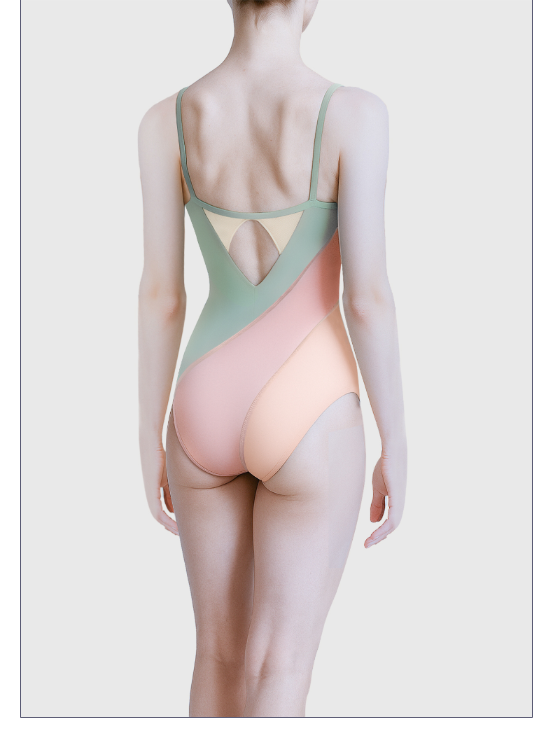 撞色芭蕾舞蹈吊带体操服女大露背0902513