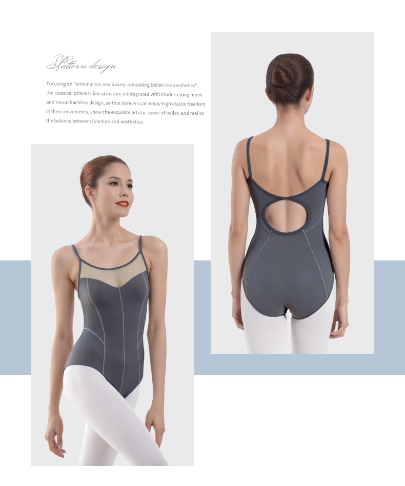 吊带拼网公主线圆露背连体服0902520