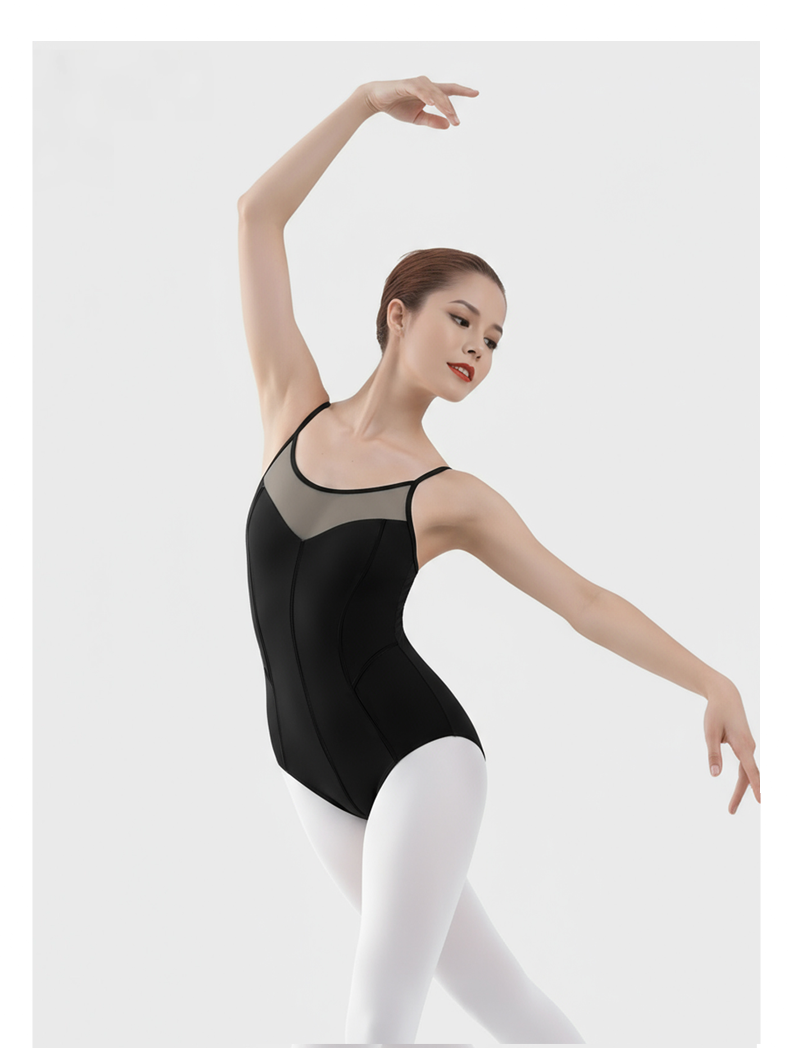 吊带拼网公主线圆露背连体服0902520